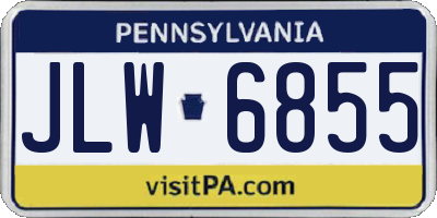 PA license plate JLW6855