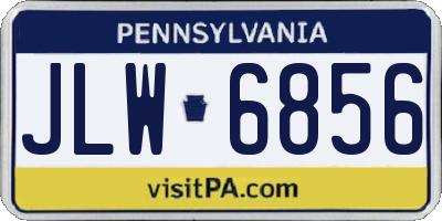PA license plate JLW6856