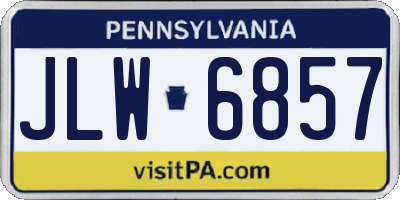 PA license plate JLW6857