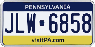PA license plate JLW6858