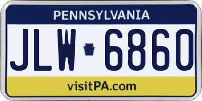 PA license plate JLW6860