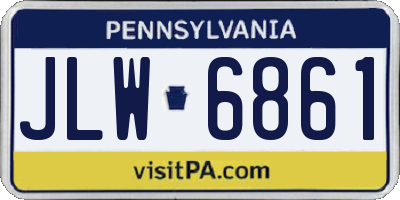 PA license plate JLW6861
