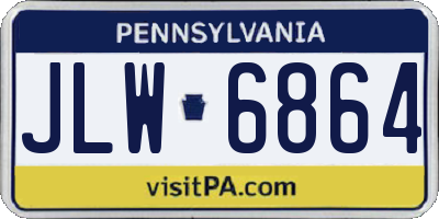 PA license plate JLW6864
