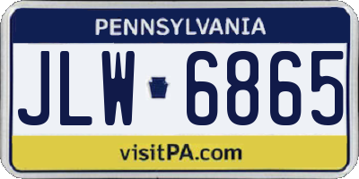 PA license plate JLW6865