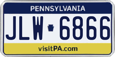 PA license plate JLW6866