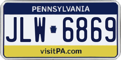 PA license plate JLW6869