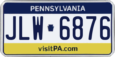 PA license plate JLW6876
