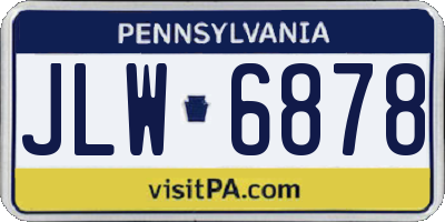 PA license plate JLW6878