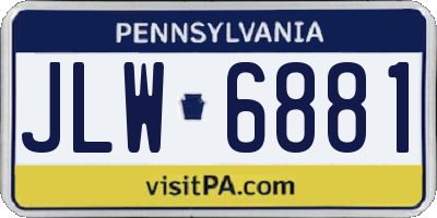 PA license plate JLW6881
