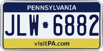 PA license plate JLW6882