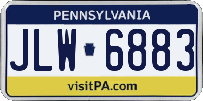 PA license plate JLW6883