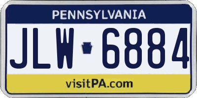 PA license plate JLW6884
