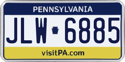 PA license plate JLW6885