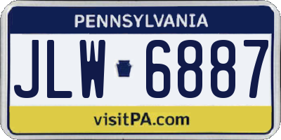 PA license plate JLW6887