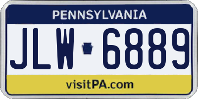 PA license plate JLW6889