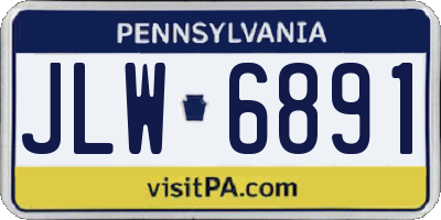 PA license plate JLW6891