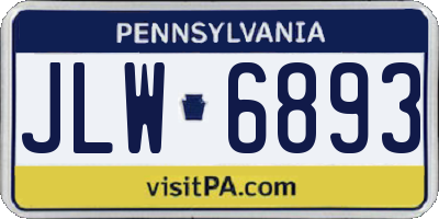 PA license plate JLW6893