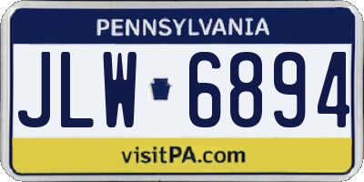 PA license plate JLW6894