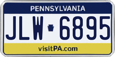 PA license plate JLW6895