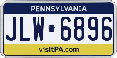 PA license plate JLW6896