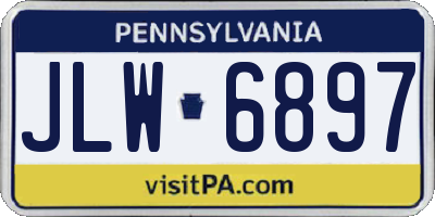 PA license plate JLW6897