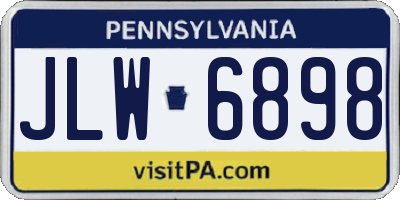 PA license plate JLW6898