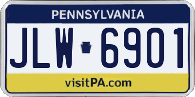 PA license plate JLW6901