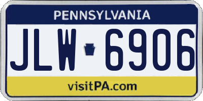 PA license plate JLW6906