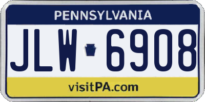 PA license plate JLW6908