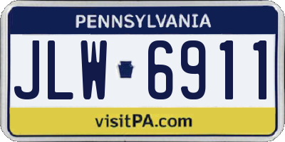 PA license plate JLW6911