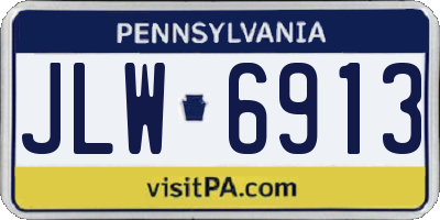PA license plate JLW6913