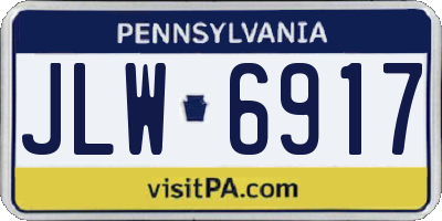 PA license plate JLW6917
