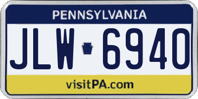 PA license plate JLW6940