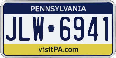 PA license plate JLW6941