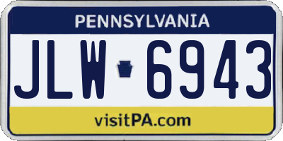 PA license plate JLW6943