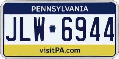 PA license plate JLW6944