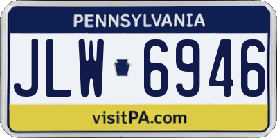 PA license plate JLW6946