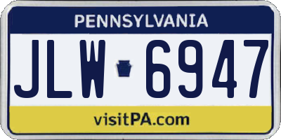 PA license plate JLW6947