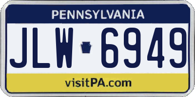 PA license plate JLW6949
