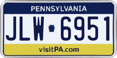 PA license plate JLW6951