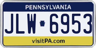 PA license plate JLW6953