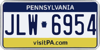 PA license plate JLW6954