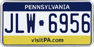 PA license plate JLW6956