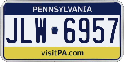 PA license plate JLW6957