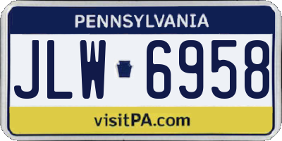 PA license plate JLW6958