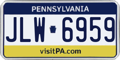 PA license plate JLW6959