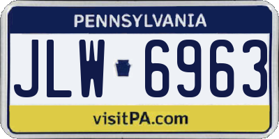 PA license plate JLW6963