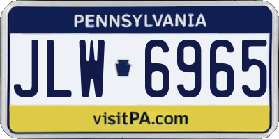 PA license plate JLW6965