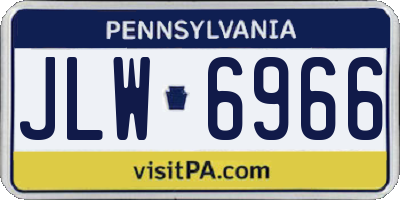 PA license plate JLW6966