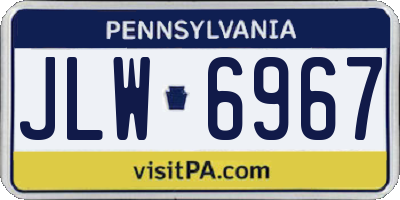 PA license plate JLW6967